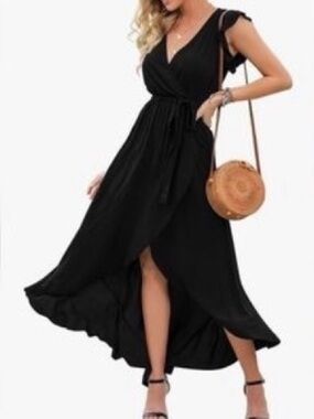 Express Dress XS Express Black Dress Express Wrap Hi-Low Midi Dress XS